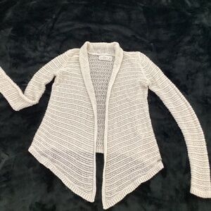 Abercrombie, sz small, cream colored, knit cardigan, draped, open front